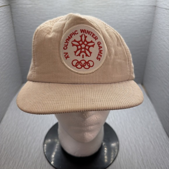Other - Olympics Corduroy Snapback Hat 1988‎ Calgary Winter Games Vintage Cream Cap XV